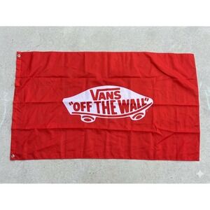 New Vans Family OFF THE WALL Shoes Red Skateboard Logo Flag Banner 30"x48" RARE